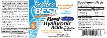 Doctor's Best Best Hyaluronic Acid with Chondroitin Sulfate - supplement