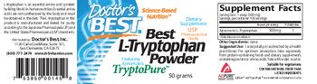 Doctor's Best Best L-Tryptophan Powder - supplement