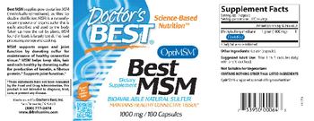 Doctor's Best Best MSM - supplement