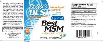 Doctor's Best Best MSM 100 mg - supplement