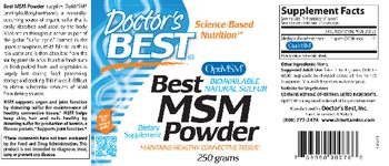 Doctor's Best Best MSM Powder - supplement