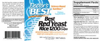 Doctor's Best Best Red Yeast Rice 1200 With CoQ10 - supplement