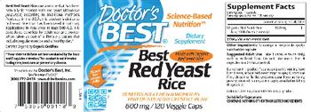 Doctor's Best Best Red Yeast Rice 600 mg - supplement