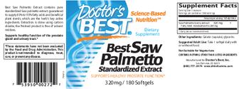 Doctor's Best Best Saw Palmetto Standardized Extract 320 mg - supplement