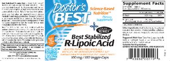 Doctor's Best Best Stabilized R-Lipoic Acid 100 mg - supplement