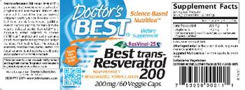 Doctor's Best Best Trans-Resveratrol 200 - supplement