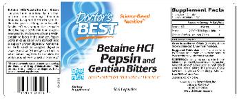 Doctor's Best Betaine HCl Pepsin and Gentian Bitters - supplement