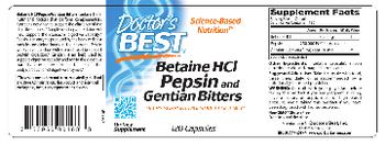 Doctor's Best Betaine HCl Pepsin and Gentian Bitters - supplement