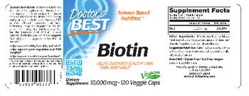 Doctor's Best Biotin 10,000 mcg - supplement