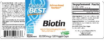 Doctor's Best Biotin 10000 mcg - supplement