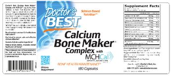 Doctor's Best Calcium Bone Maker Complex With MCHCal - supplement