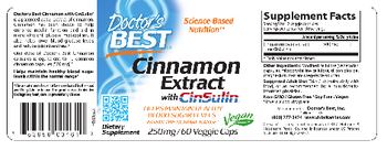 Doctor's Best Cinnamon Extract With CinSulin 250 mg - supplement