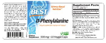 Doctor's Best D-Phenylalanine 500 mg - supplement