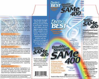 Doctor's Best Double-Strength SAMe 400 - supplement with 400mg active sadenosyl methionine per tablet