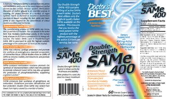 Doctor's Best Double-Strength SAMe 400 - supplement with 400mg active sadenosyl methionine per tablet