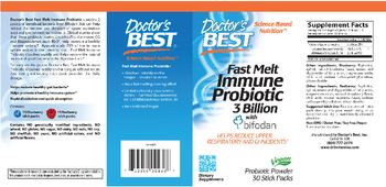 Doctor's Best Fast Melt Immune Probiotic 3 Billion With Bifodan - supplement