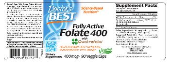 Doctor's Best Fully Active Folate 400 with Quatrefolic 400 mcg - supplement