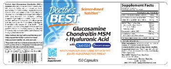 Doctor's Best Glucosamine Chondroitin MSM + Hyaluronic Acid - supplement