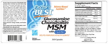 Doctor's Best Glucosamine Chondroitin MSM With OptiMSM - supplement
