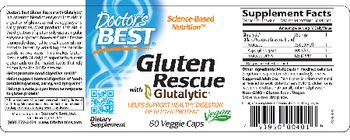 Doctor's Best Gluten Rescue With Glutalytic - supplement