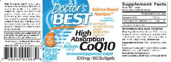 Doctor's Best High Absorption CoQ10 100 mg - supplement