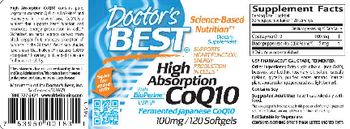 Doctor's Best High Absorption CoQ10 100 mg - supplement