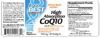 Doctor's Best High Absorption CoQ10 100 mg with BioPerine - supplement
