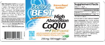 Doctor's Best High Absorption CoQ10 200 mg - supplement