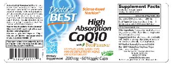 Doctor's Best High Absorption CoQ10 200 mg with BioPerine - supplement