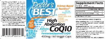 Doctor's Best High Absorption CoQ10 400 mg - supplement