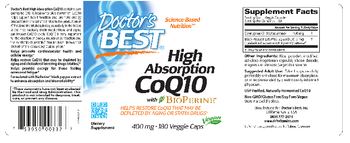Doctor's Best High Absorption CoQ10 400 mg with BioPerine - supplement