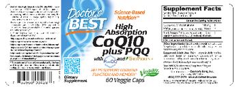 Doctor's Best High Absorption CoQ10 plus PQQ with PureQQ and BioPerine - supplement