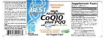 Doctor's Best High Absorption CoQ10 Plus PQQ - supplement