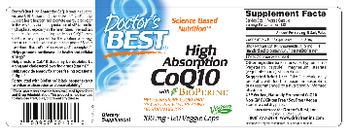 Doctor's Best High Absorption CoQ10 with BioPerine 100 mg - supplement