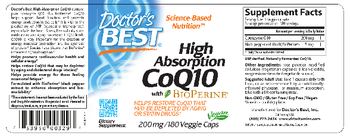 Doctor's Best High Absorption CoQ10 with BioPerine 200 mg - supplement