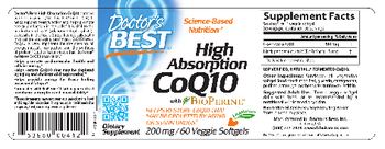 Doctor's Best High Absorption CoQ10 With BioPerine 200 mg - supplement
