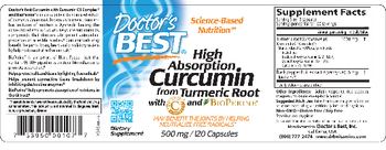 Doctor's Best High Absorption Curcumin 500 mg - supplement
