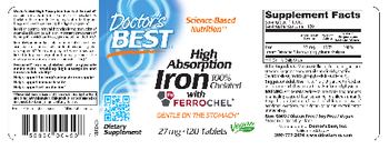 Doctor's Best High Absorption Iron with Ferrochel 27 mg - supplement