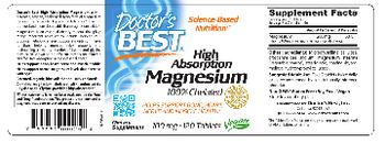 Doctor's Best High Absorption Magnesium 100 mg - supplement