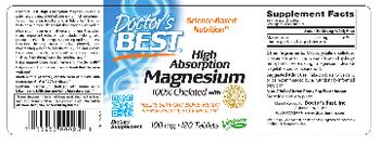 Doctor's Best High Absorption Magnesium 100 mg - supplement