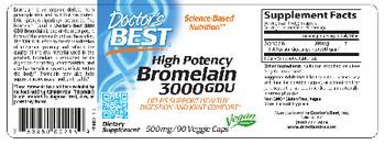 Doctor's Best High Potency Bromelain 3000 GDU 500 mg - supplement