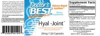Doctor's Best Hyal - Joint - supplement