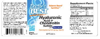 Doctor's Best Hyaluronic Acid + Chondroitin Sulfate - supplement