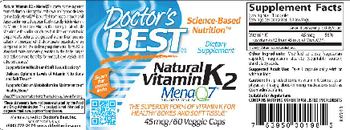Doctor's Best Natural Vitamin K2 45 mcg - supplement