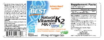 Doctor's Best Natural Vitamin K2 MK-7 with MenaQ7 100 mcg - supplement