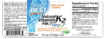 Doctor's Best Natural Vitamin K2 MK-7 with MenaQ7 45 mcg - supplement