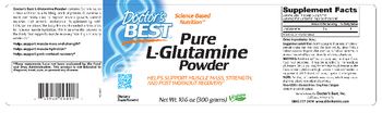 Doctor's Best Pure L-Glutamine Powder - supplement