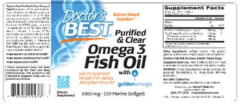 Doctor's Best Purified & Clear Omega 3 Fish Oil 1000 mg - supplement