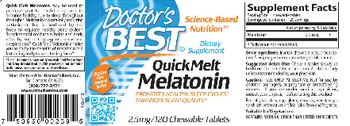 Doctor's Best Quick Melt Melatonin 2.5 mg - supplement