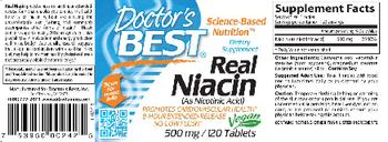 Doctor's Best Real Niacin (As Nicotinic Acid) 500 mg - supplement